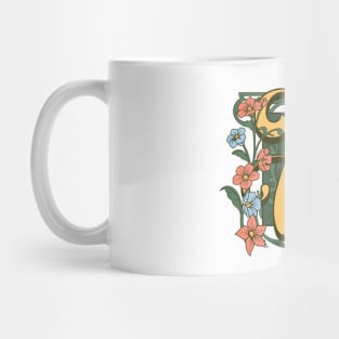 Floral Design, Calligraphy Of Letter  A Mug